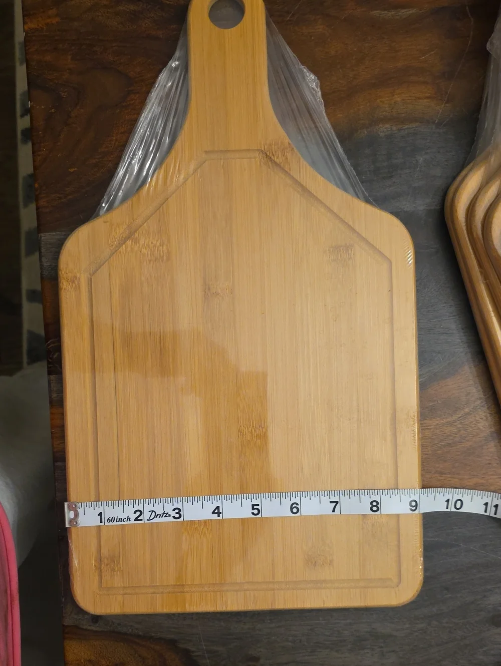 Bamboo Cutting Board with Handle - Natural Brown, Set Of 8. Brand New